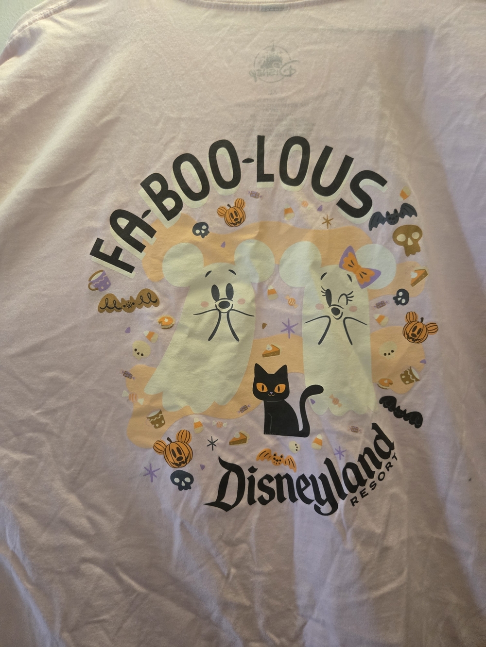 Disney Light Pink Graphic Tee with Silver Print